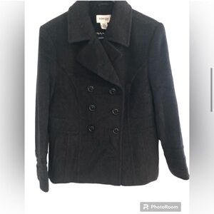 Wool Cashmere blend  Tailored double breasted pea coat Size Large P